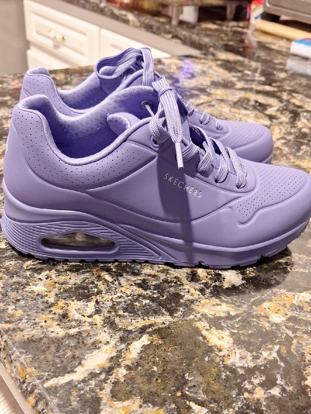 Skechers Soft Lavender Memory Foam Trainers - Picture 2 of 6